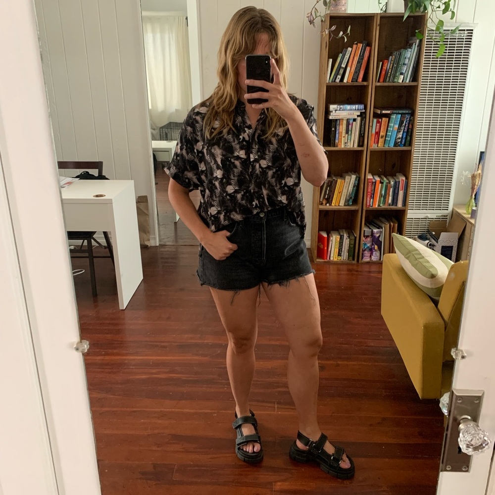 100% Silk Allsaints Oversized Printed blouse
